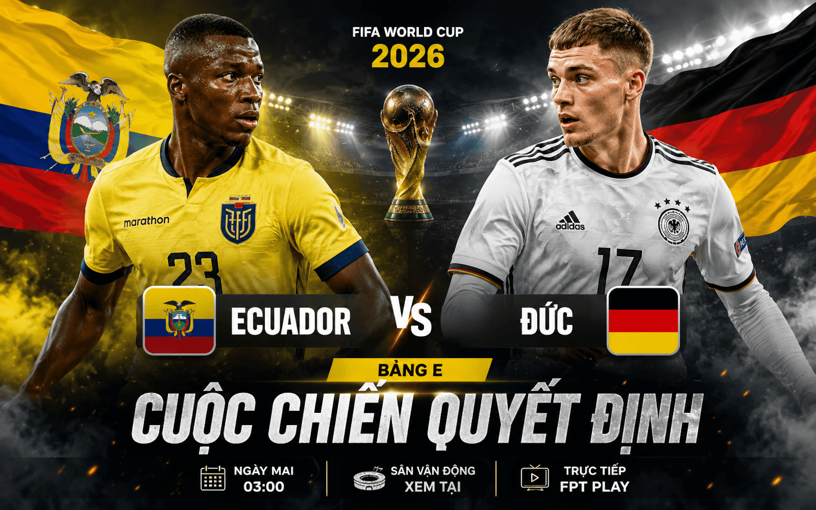 Ecuador vs Đức: Cỗ xe tăng hướng đến ngôi đầu bảng E World Cup 2026