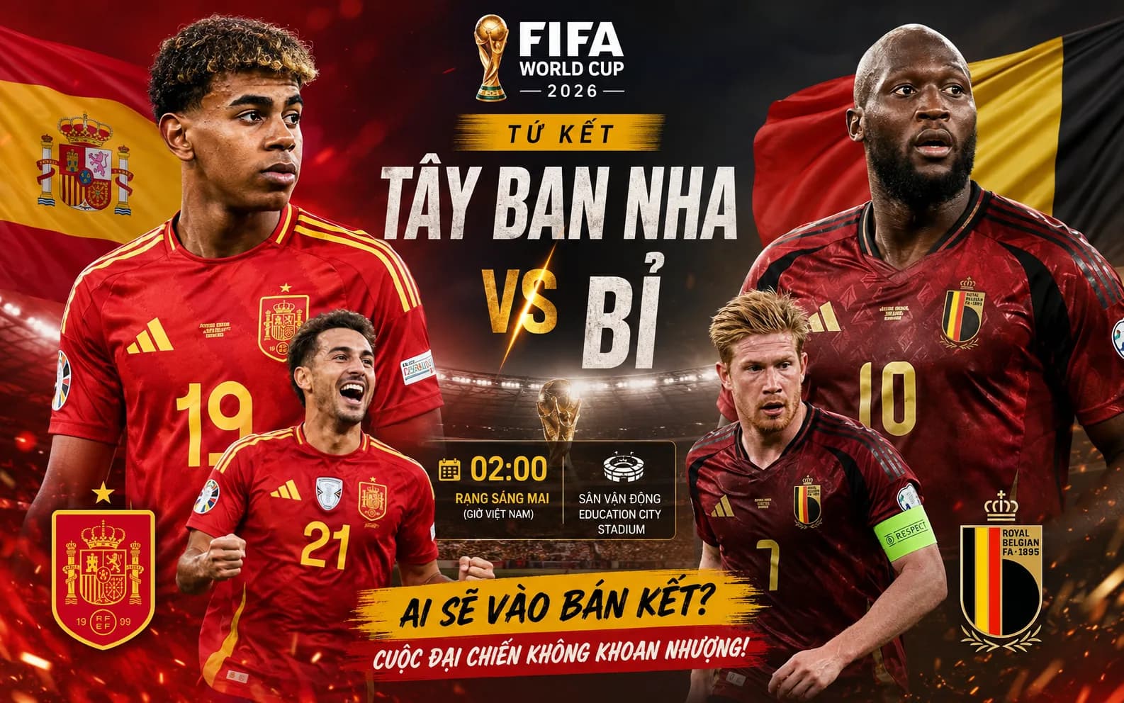 Dự đoán Tây Ban Nha vs Bỉ: "Bức tường" La Roja có tiếp tục đứng vững trước sức công phá của Quỷ đỏ?