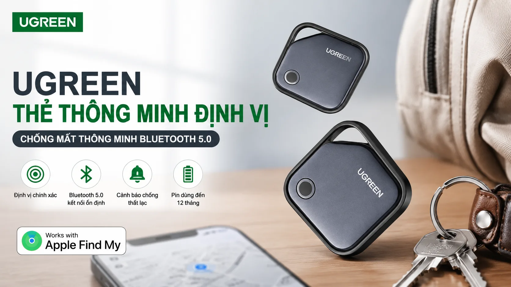 Review Ugreen Thẻ Thông Minh Định Vị Bluetooth 5.0: Giải pháp chống thất lạc tiết kiệm dành cho người dùng Apple