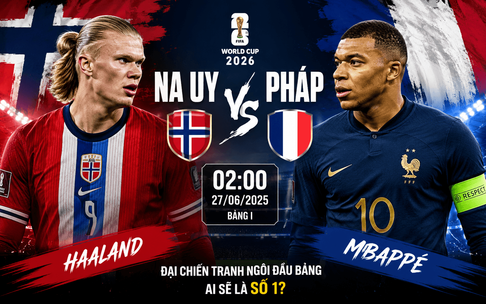 Na Uy vs Pháp (02h00 ngày 27/06): Đại chiến tranh ngôi đầu bảng I, Mbappé hay Haaland sẽ tạo khác biệt?