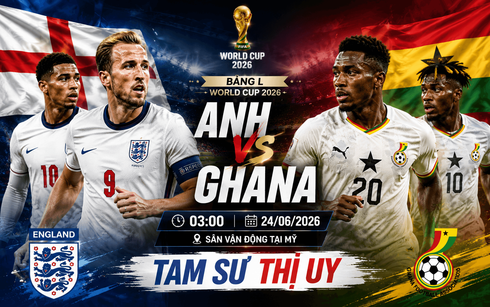 Anh vs Ghana: Tam Sư Thị Uy Sức Mạnh, Ghana Có Tạo Được Bất Ngờ?