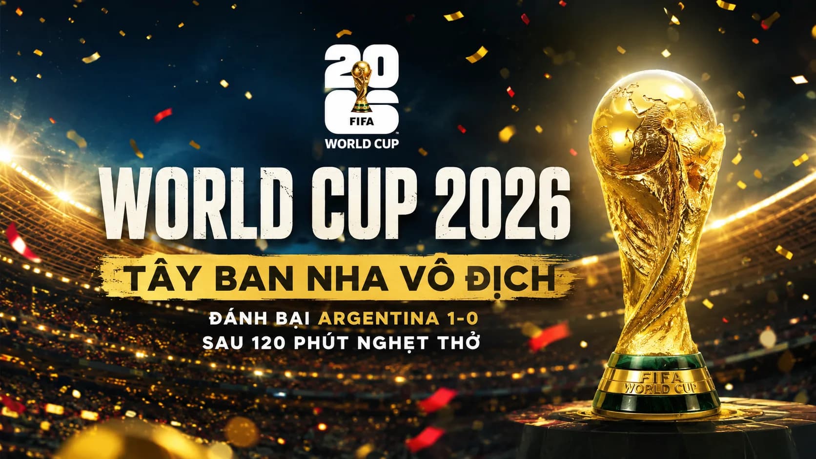 Tây Ban Nha vô địch World Cup 2026: Đánh bại Argentina sau 120 phút nghẹt thở để bước lên đỉnh thế giới