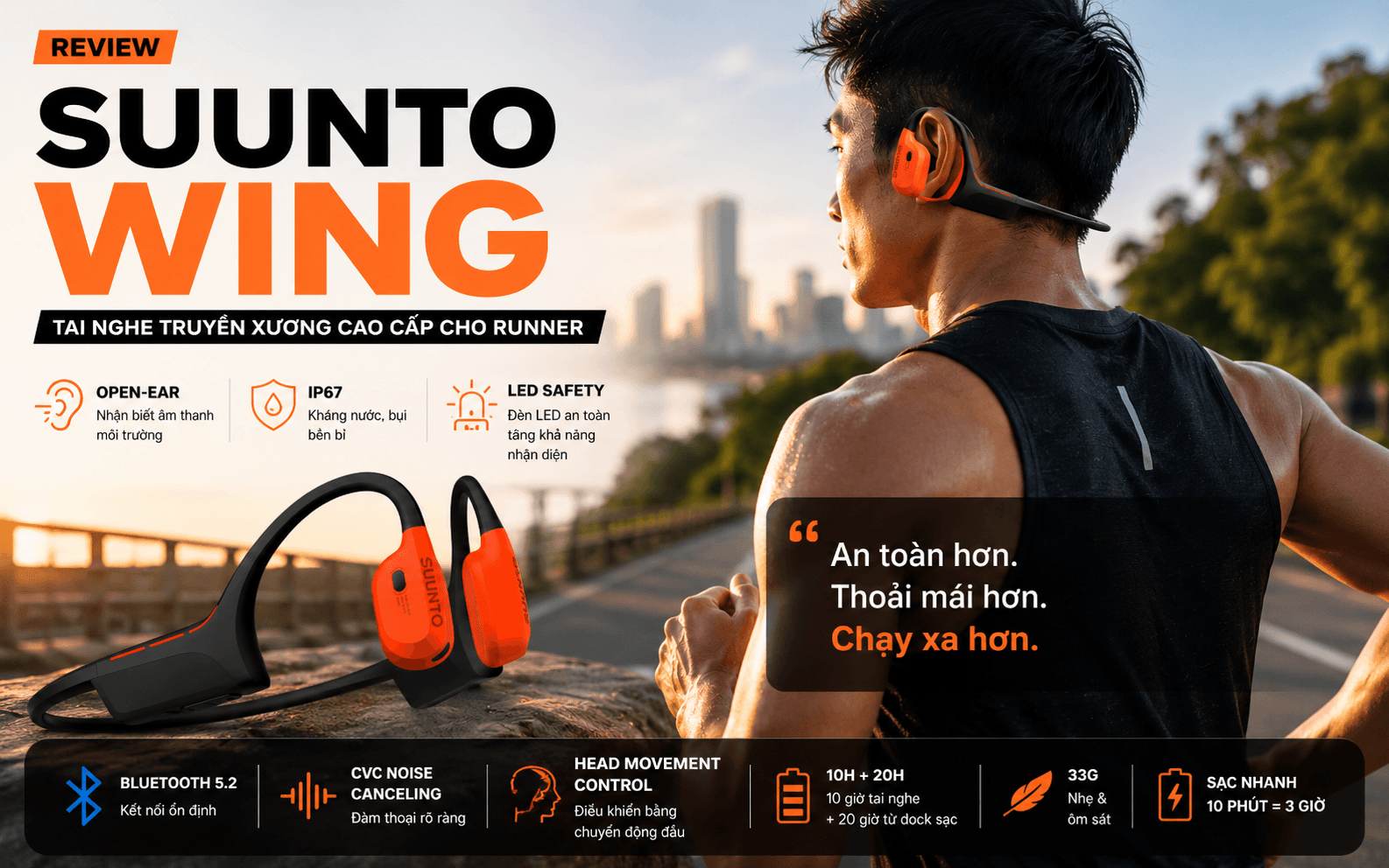 Suunto Wing: Tai nghe truyền xương cao cấp cho runner có thật sự đáng tiền?