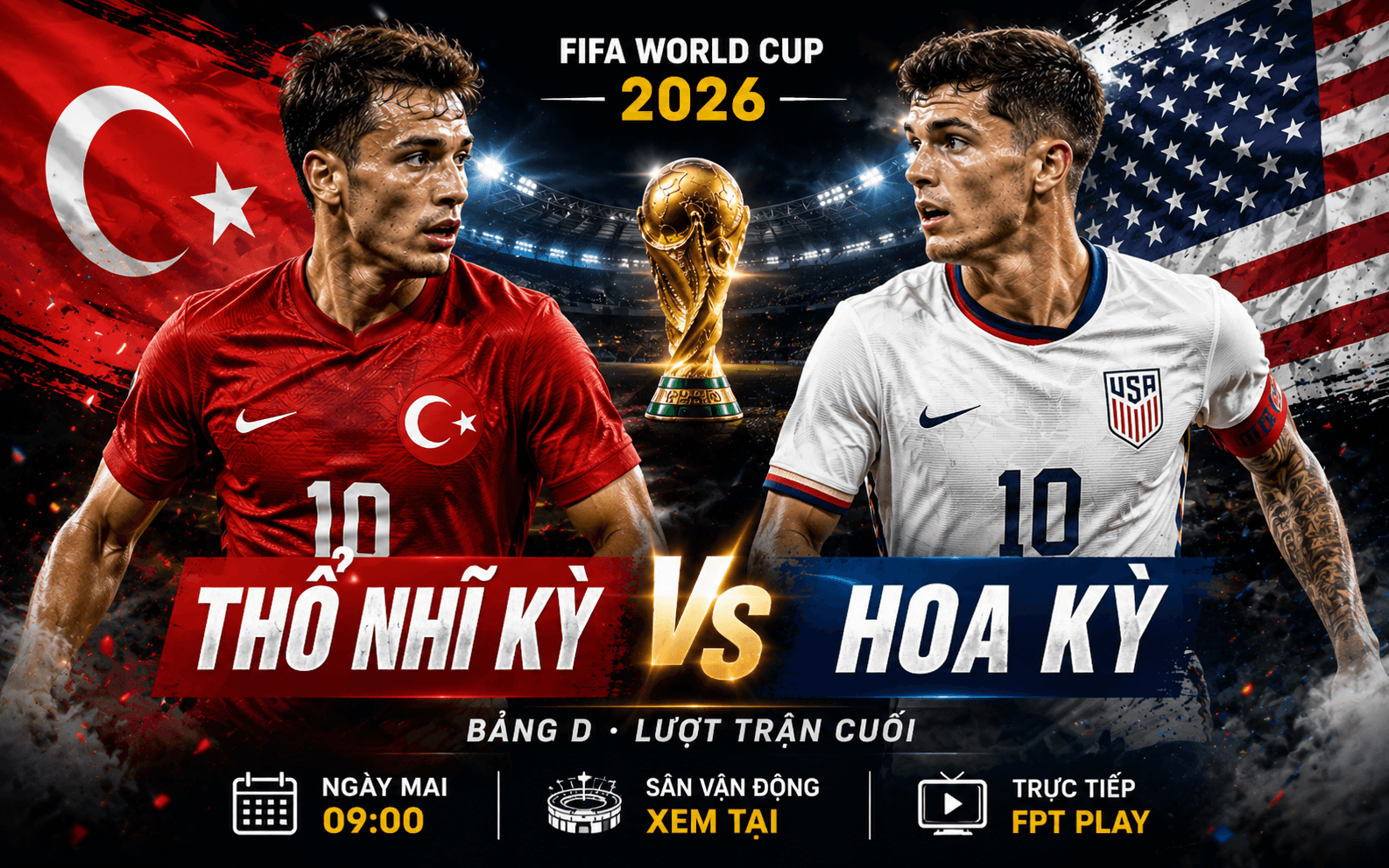 Nhận định Thổ Nhĩ Kỳ vs Hoa Kỳ: Chủ nhà quyết giữ vững vị trí số một bảng D
