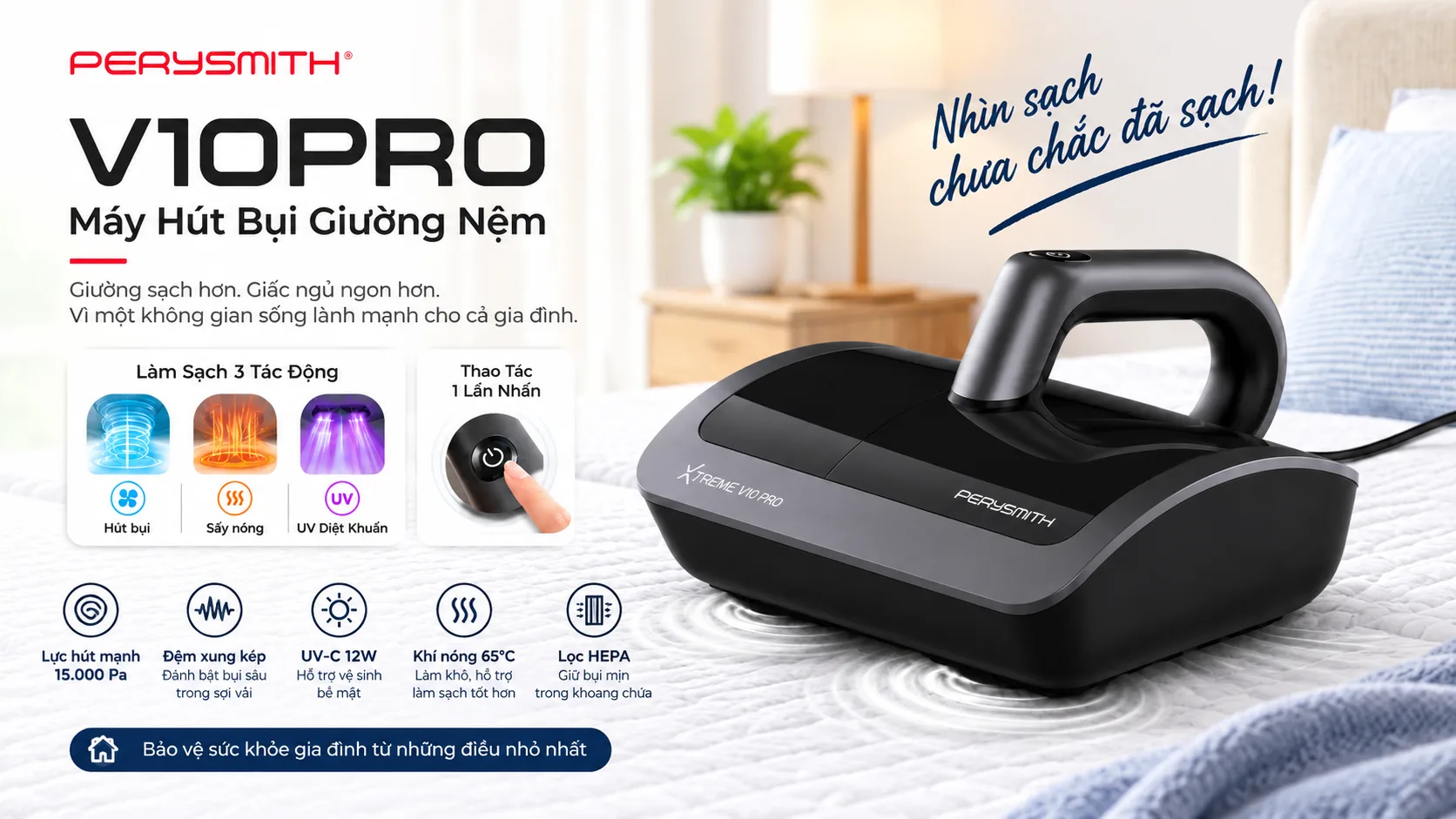 PerySmith V10Pro: Vì sao mỗi gia đình nên có máy hút bụi nệm?