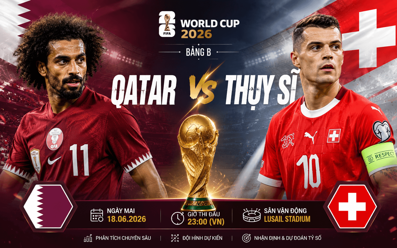 Nhận Định Qatar vs Thụy Sĩ: Đại Diện Châu Âu Chiếm Ưu Thế Tại World Cup 2026